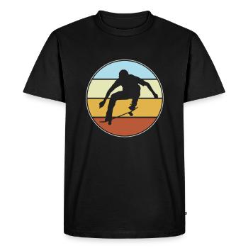 Patinage Rétro - T-shirt Premium bio Homme - noir - Devant - Nico (187cm)