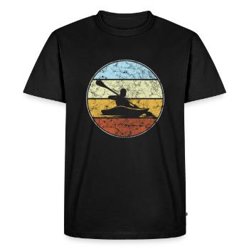 Canoe Retro - Men's Premium Organic T-Shirt - black - Front - Nico (187cm)