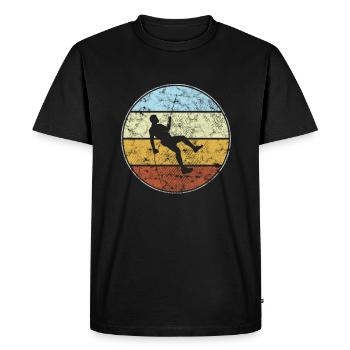 Climbing Retro - Men's Premium Organic T-Shirt - black - Front - Nico (187cm)