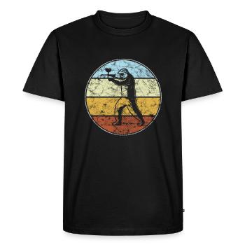 Paintball Rétro - T-shirt Premium bio Homme - noir - Devant - Nico (187cm)