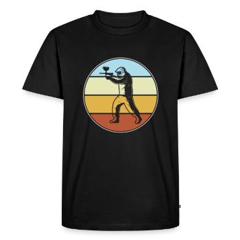 Paintball Rétro - T-shirt Premium bio Homme - noir - Devant - Nico (187cm)