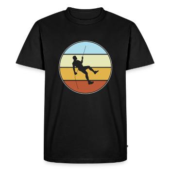 Climbing Retro - Men's Premium Organic T-Shirt - black - Front - Nico (187cm)