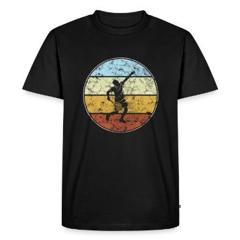 Tennis Rétro - T-shirt Premium bio Homme - noir - Devant - Nico (187cm)