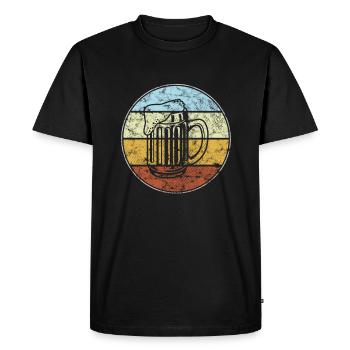 Beer Retro - Men's Premium Organic T-Shirt - black - Front - Nico (187cm)