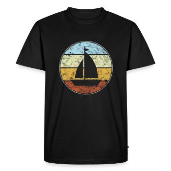 Sailing Retro - Men's Premium Organic T-Shirt - black - Front - Nico (187cm)