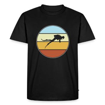 Diving Retro - Men's Premium Organic T-Shirt - black - Front - Nico (187cm)
