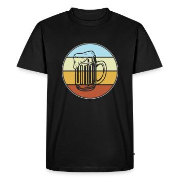 Beer Retro - Men's Premium Organic T-Shirt - black - Front - Nico (187cm)