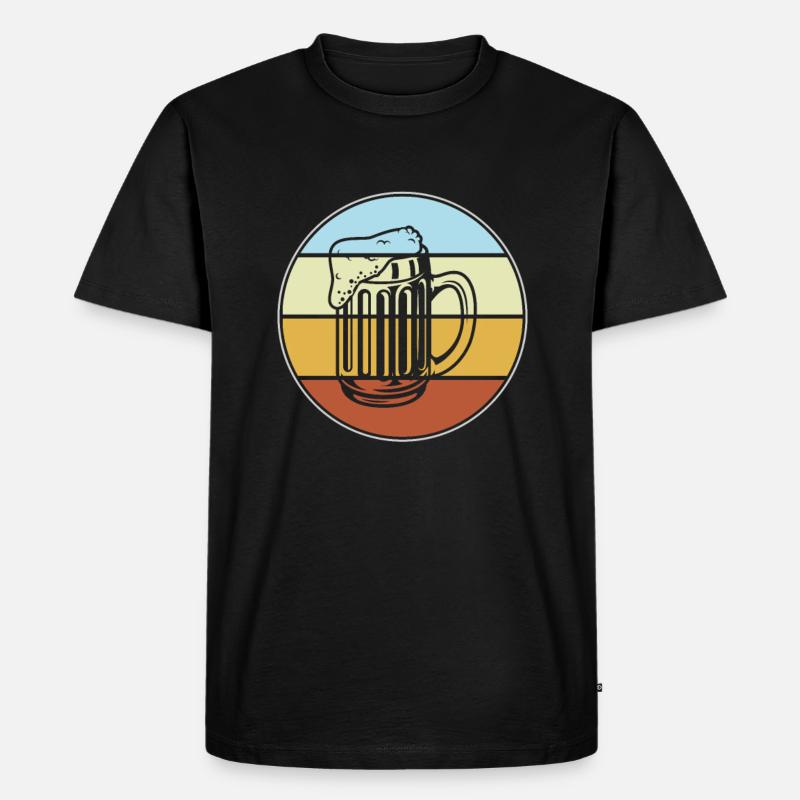 Bier Retro - Männer Premium Bio T-Shirt - Schwarz