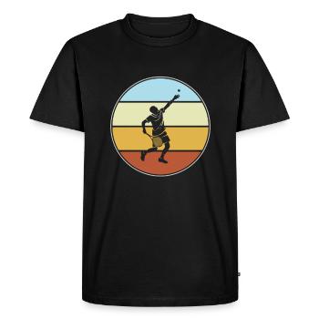 Tennis Rétro - T-shirt Premium bio Homme - noir - Devant - Nico (187cm)