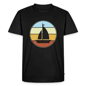 Sailing Retro - Men's Premium Organic T-Shirt - black - Front - Nico (187cm)