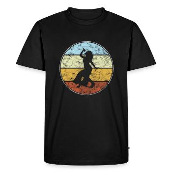 Chanter rétro - T-shirt Premium bio Homme - noir - Devant - Nico (187cm)