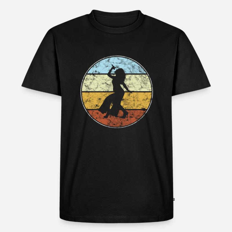 Singen Retro - Männer Premium Bio T-Shirt - Schwarz