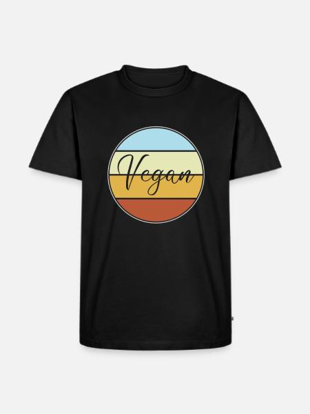Rétro végétalien - T-shirt Premium bio Homme - noir