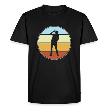 Chanteur Rétro - T-shirt Premium bio Homme - noir - Devant - Nico (187cm)