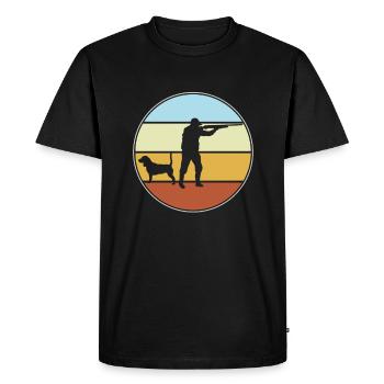 Hunter Retro - Men's Premium Organic T-Shirt - black - Front - Nico (187cm)
