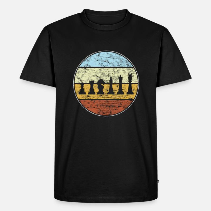 Schach Retro - Männer Premium Bio T-Shirt - Schwarz
