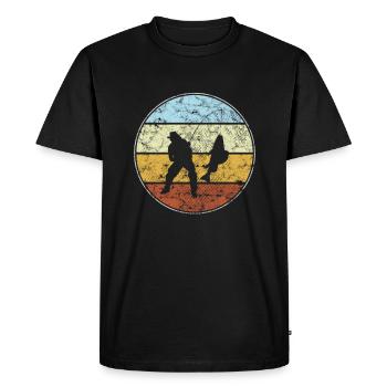 Pêche Rétro - T-shirt Premium bio Homme - noir - Devant - Nico (187cm)
