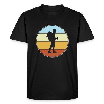Hiking Retro - Men's Premium Organic T-Shirt - black - Front - Nico (187cm)