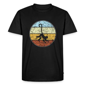 Singe Rétro - T-shirt Premium bio Homme - noir - Devant - Nico (187cm)