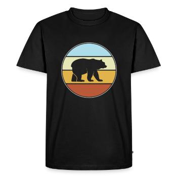 Bear Retro - Men's Premium Organic T-Shirt - black - Front - Nico (187cm)