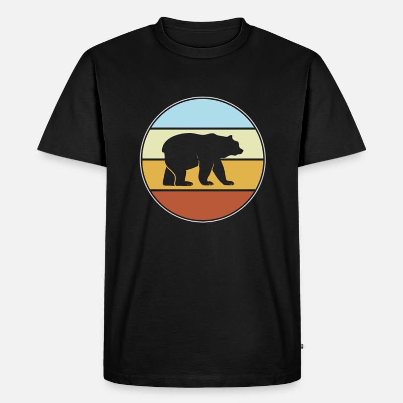 Bär Retro - Männer Premium Bio T-Shirt - Schwarz
