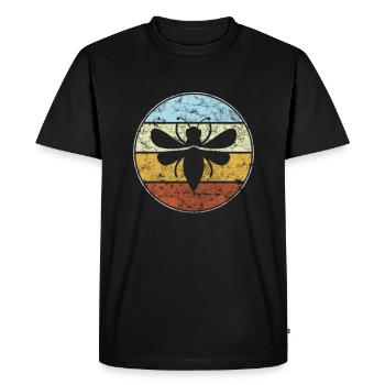 Abeille Rétro - T-shirt Premium bio Homme - noir - Devant - Nico (187cm)