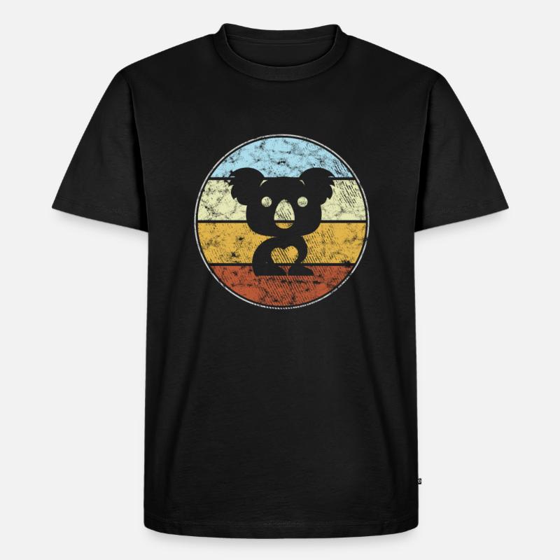 Koala Bär Retro - Männer Premium Bio T-Shirt - Schwarz