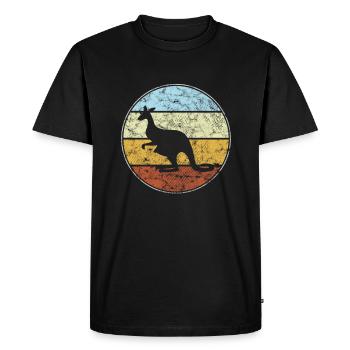 Kangourou Rétro - T-shirt Premium bio Homme - noir - Devant - Nico (187cm)