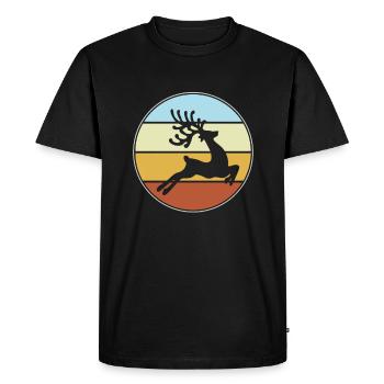 Moose Retro - T-shirt Premium bio Homme - noir - Devant - Nico (187cm)