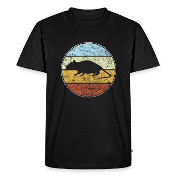 Souris rétro - T-shirt Premium bio Homme - noir - Devant - Nico (187cm)