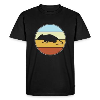 Souris rétro - T-shirt Premium bio Homme - noir - Devant - Nico (187cm)