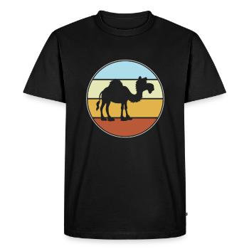 Rétro Dromadaire - T-shirt Premium bio Homme - noir - Devant - Nico (187cm)