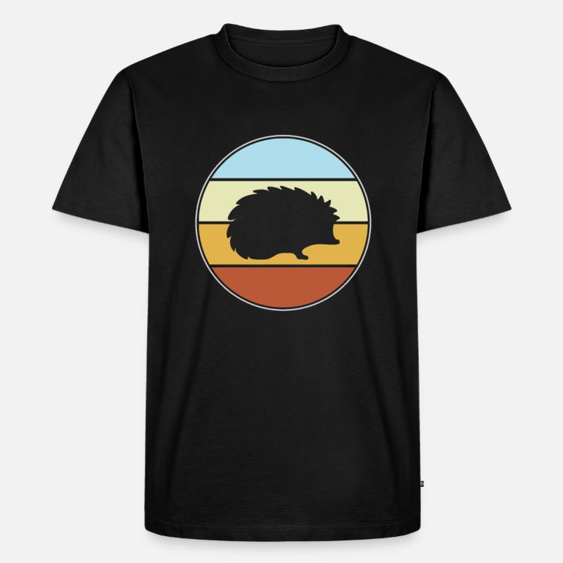 Igel Retro - Männer Premium Bio T-Shirt - Schwarz