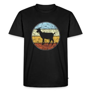 Goat Retro - Men's Premium Organic T-Shirt - black - Front - Nico (187cm)