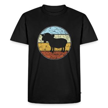 Mouton Rétro - T-shirt Premium bio Homme - noir - Devant - Nico (187cm)