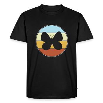 Papillon Rétro - T-shirt Premium bio Homme - noir - Devant - Nico (187cm)
