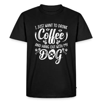 Drôle de dicton Boire du café Citation Amateur de café - T-shirt Premium bio Homme - noir - Devant - Nico (187cm)