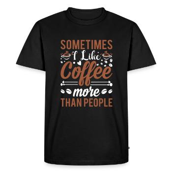 Drôle de dicton Boire du café Citation Amateur de café - T-shirt Premium bio Homme - noir - Devant - Nico (187cm)