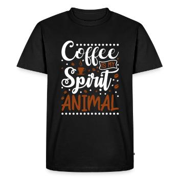 Drôle de dicton Boire du café Citation Amateur de café - T-shirt Premium bio Homme - noir - Devant - Nico (187cm)