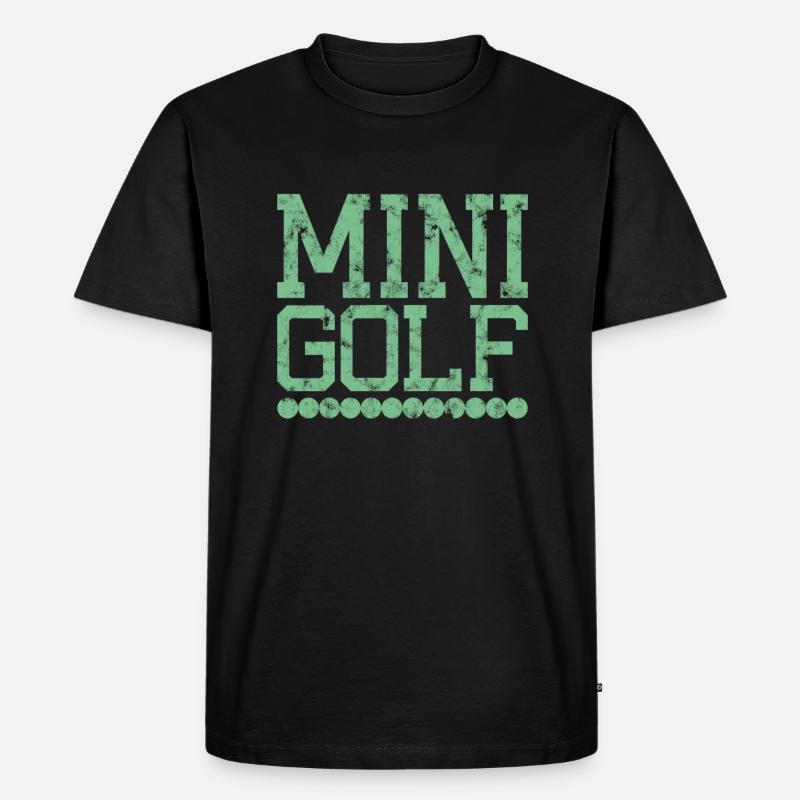 Minigolf - Männer Premium Bio T-Shirt - Schwarz