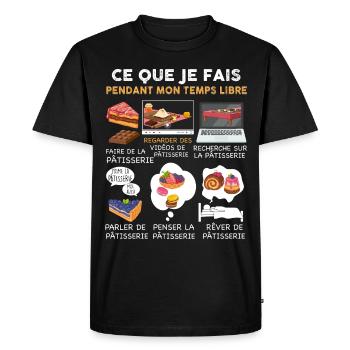 Patisserie Pour Meilleur Ami Homme Ou Femme - T-shirt Premium bio Homme - noir - Devant - Nico (187cm)