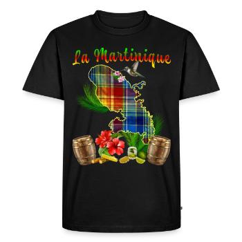 Martinique Madras tropicale Rhum Ti Punch - T-shirt Premium bio Homme - noir - Devant - Nico (187cm)