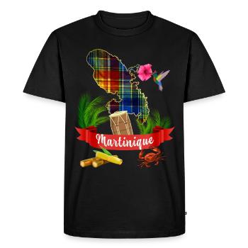 Martinique Madras île Merveilleuse - T-shirt Premium bio Homme - noir - Devant - Nico (187cm)