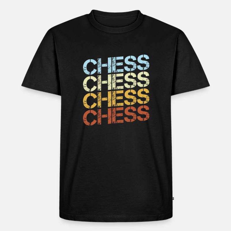 Schach Retro - Männer Premium Bio T-Shirt - Schwarz