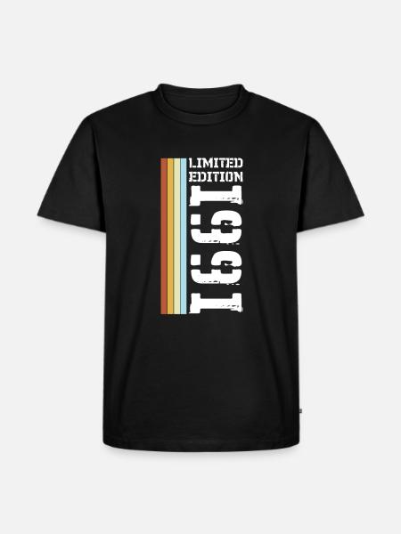 Limited Edition Retro 1991 - Männer Premium Bio T-Shirt - Schwarz