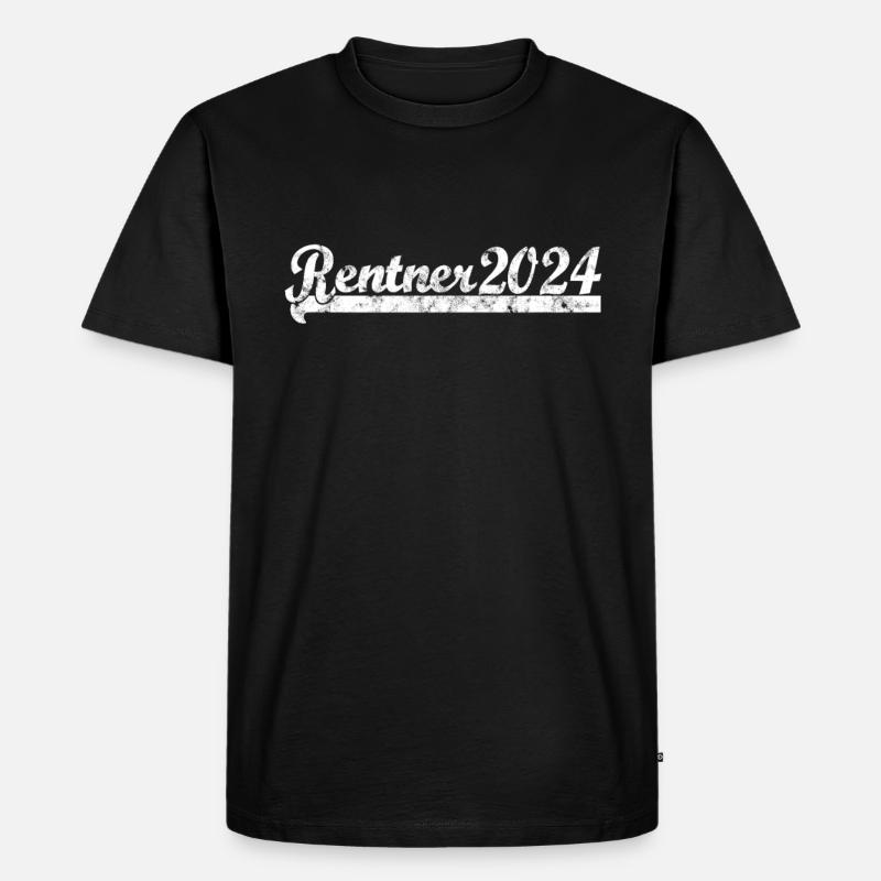 Rentner 2024 - Männer Premium Bio T-Shirt - Schwarz