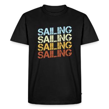 Rétro de la voile - T-shirt Premium bio Homme - noir - Devant - Nico (187cm)