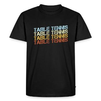 Tennis de Table Rétro - T-shirt Premium bio Homme - noir - Devant - Nico (187cm)