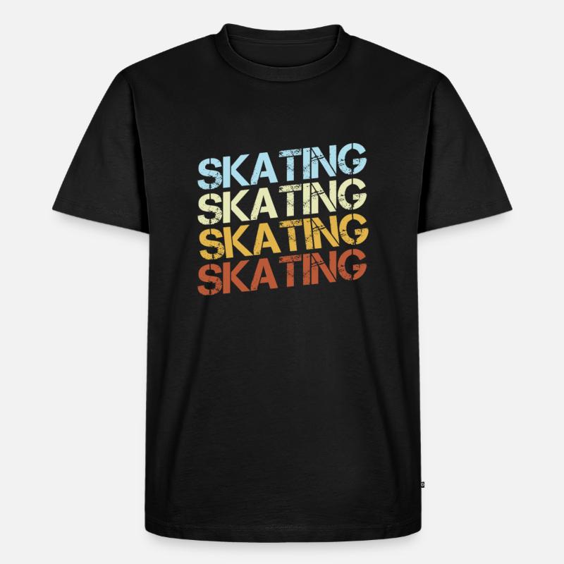 Skating Retro - Männer Premium Bio T-Shirt - Schwarz