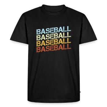 Baseball Retro - Men's Premium Organic T-Shirt - black - Front - Nico (187cm)